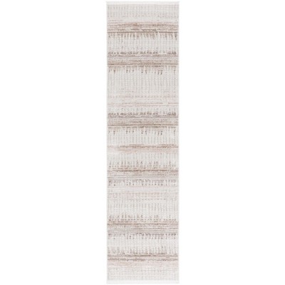 Mila MIL234 Power Loomed Indoor Runner Rug - Ivory/Beige Grey - 2'2"x8'- Safavieh