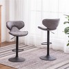 Roundhill Furniture Masaccio Upholstery Airlift Adjustable Swivel Barstool with Chrome Base, Weathered Gray, Set of 2 - 3 of 4