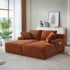 Aukfa 71"Modern Corduroy Double Chaise Lounge Sofa with 2-Pillows,No Assembly Required with Cup Holders - 2 of 4