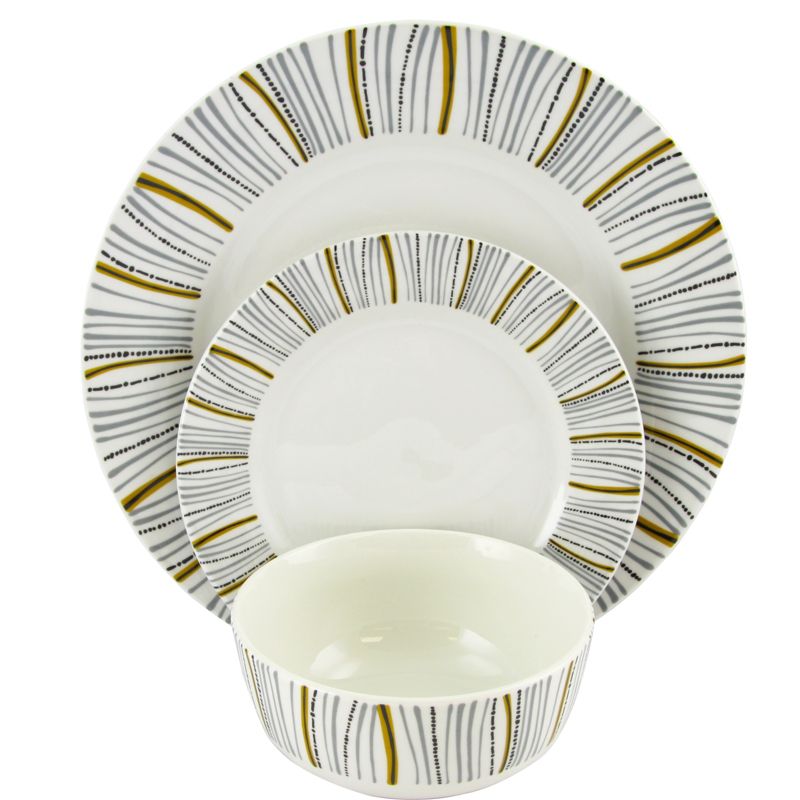 Gibson Home Classic Burst Decorated 12 Piece Dinnerware Set, 5 of 6