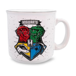 Silver Buffalo Harry Potter Hogwarts Crest Ceramic Camper Mug | Holds 20 Ounces - 1 of 4
