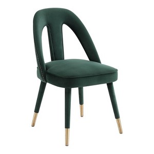 TOV Furniture Petra 19.3" Transitional Velvet Side Chair in Green - 1 of 4