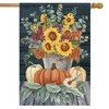 Sunflowers And Hydrangeas Fall House Flag Floral Pumpkins 28"x40" Briarwood Lane - 2 of 4