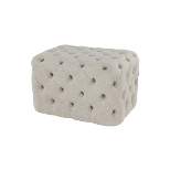 Linen Tufted Ottoman Bench Beige - Olivia & May