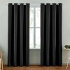 Home Mart Goods 2 Piece Black Solid Silky Geometric Embossed Blackout Grommet Window Curtain Panel Set - 108" Long - 2 of 4