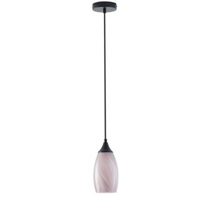 Dewdrop 4.7" Mini Glass Pendant Light, Brown White Marble Glass, Vintage Hanging Ceiling Lamp - 1 of 4