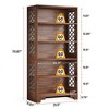 Resenkos Bookshelf, Bookcase Standing Shelf Unts,70.8" Freestanding Bookshelf, 6-Tier Bookcase Display Rack Storage Shelves,Brown - 2 of 4