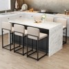 Set of 2 Modern Upholstered Barstools with Backs, Counter Height Stools with Metal Legs & Faux Leather for Kitchen Island Dining Room - 3 of 4