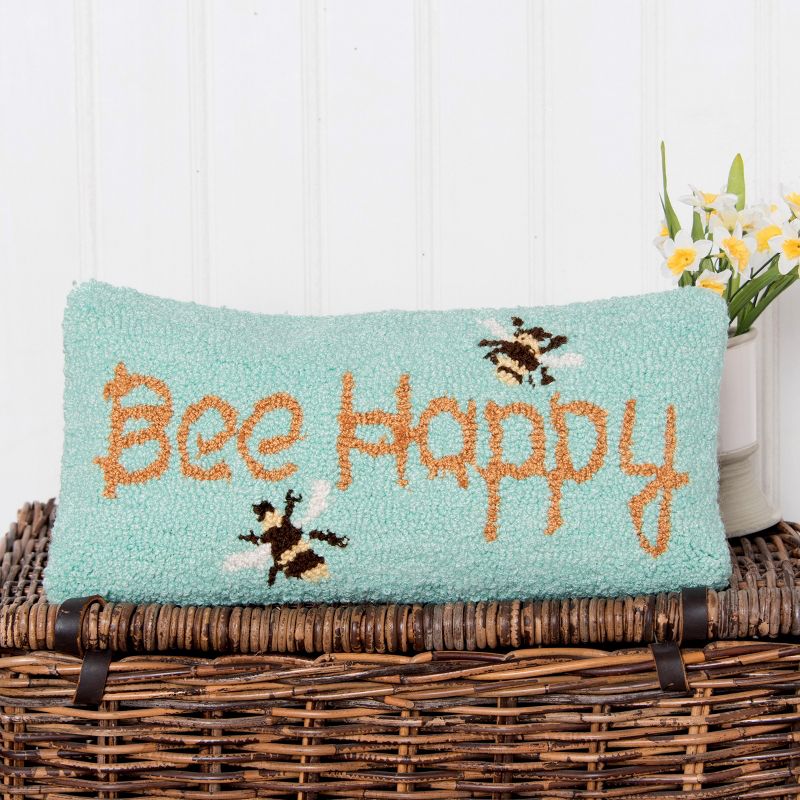 C&F Home 10" x 20" Bee Happy Spring Hooked Throw Pillow, 3 of 6