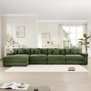 Oversized 167.6" Corduroy Cloud Modular L-Shaped Sectional Sofa with Thick Cushion and Movable Ottoman, 5-Piece Free combination Sofa - 2 of 4