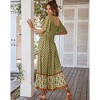 Coolmee Women's Summer Boho Floral Print Dress Vintage Square Neck Ruffle Swing Flowy Beach Long Maxi Dress - 3 of 4