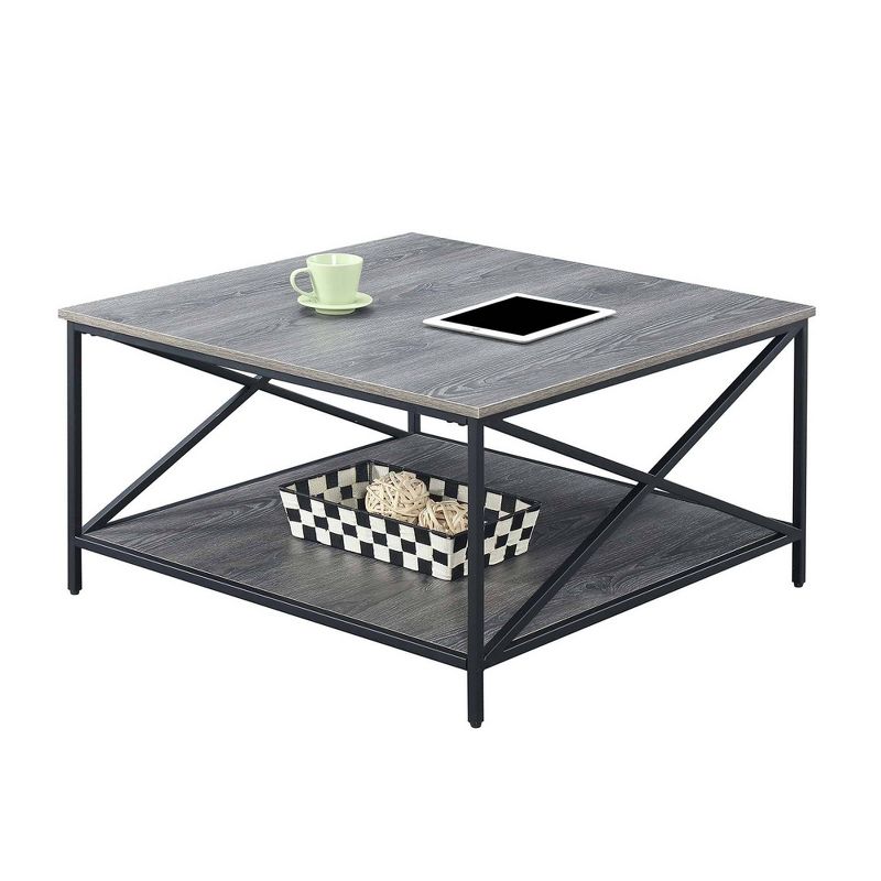 Tucson Metal Square Coffee Table Weathered Gray/Black - Breighton Home, 4 of 5