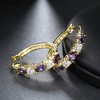 Hoop Earrings for Women Purple Cubic Zirconia White Gold Plated Ginger Lyne Collection - image 4 of 4