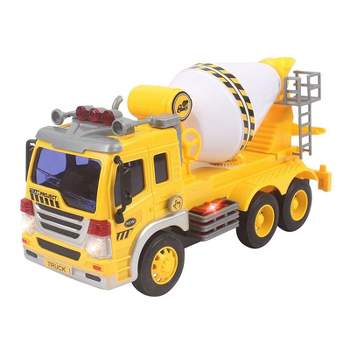 Insten Friction Powered Cement Mixer Truck Toy With Lights And Sound, Pull Back Toys