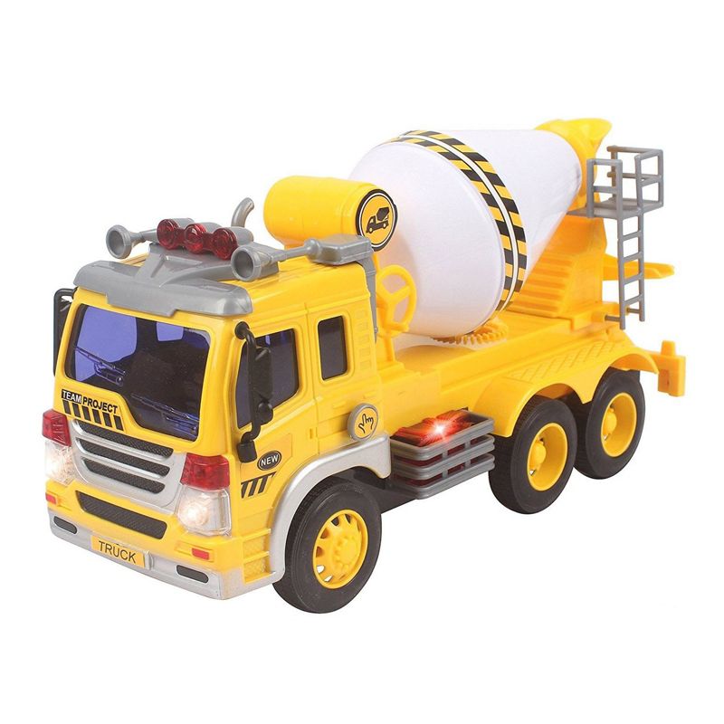 Insten Friction Powered Cement Mixer Truck Toy With Lights And Sound, Pull Back Toys, 1 of 6