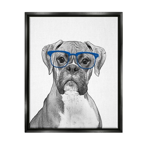 Dog with outlet glasses canvas art