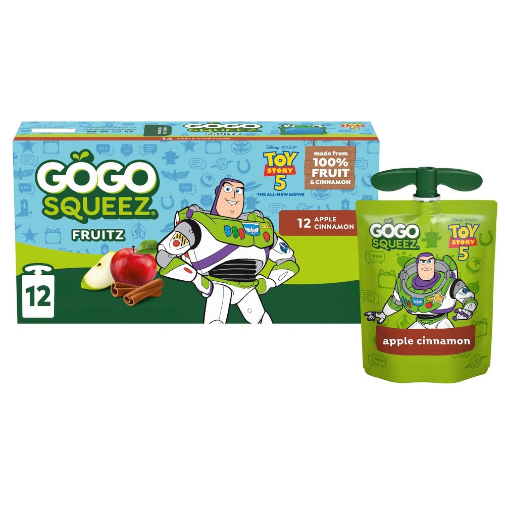 GoGo SqueeZ No Sugar Added Applesauce and Fruit Puree Apple Cinnamon - 38.4oz/12ct