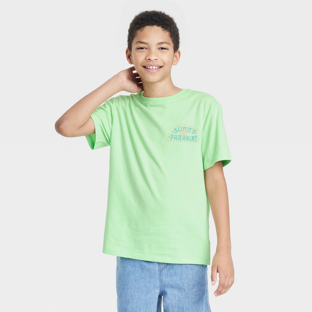 Boys' Sunny Paradise Short Sleeve Graphic T-Shirt - art class™ Green M