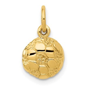 Black Bow Jewelry 14k Yellow Gold Soccer Ball Charm, 9mm - 1 of 4