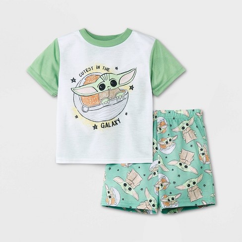 Toddler Boys' 2pc Star Wars Baby Yoda Top And Shorts Pajama Set 