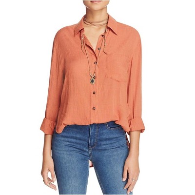 Free People Womens That's A Wrap Button Up Shirt