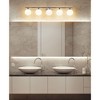 Neoma 5-Light Vanity Light - Stylish Steel Fixture with Opal Etched Glass Shades - 4 of 4