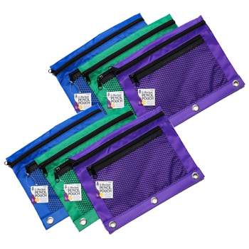 16 Pack 3-Ring Pencil Pouch, Pouch Binder, Multi-Color, Pencil