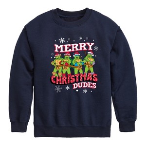 Boys' - Teenage Mutant Ninja Turtles - Merry Christmas Dude Graphic Long Sleeve Fleece Sweatshirt - 1 of 4