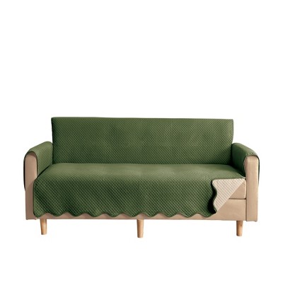Collections Etc Lacey Scalloped Edge Reversible Quilted Furniture Protector