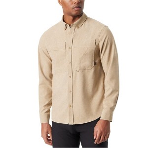 BASS OUTDOOR Mens Heathered Button Up Shirt - 1 of 1