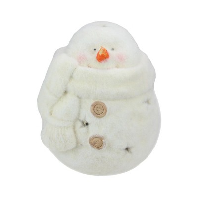 Northlight 10.75" White Tealight Snowman With Star Cut-Outs Christmas Candle Holder