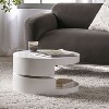 Vynxaria Modernesque Rotating Coffee Table, Small Circular Mod Design, 1960s Vibe, Rotatable Top + Hidden Under-Table Storage - 3 of 4