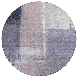 Lavender And Ivory Abstract Washable Indoor Outdoor Area Rug - 1 of 4