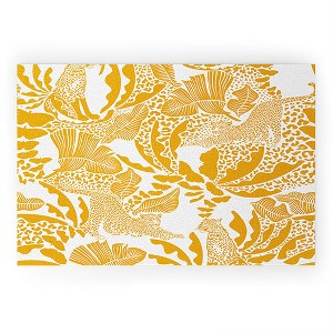 evamatise Surreal Jungle in Bright Yellow Looped Vinyl Welcome Mat - Society6 - 1 of 4