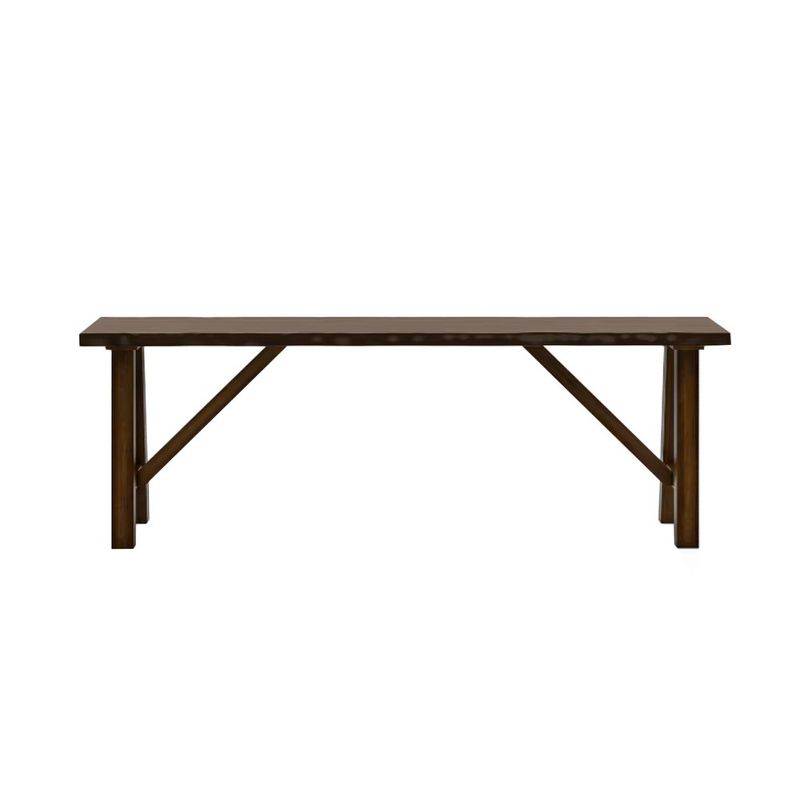 Simple Relax Wooden Dining Bench with Live Edge Design in Walnut, 3 of 5