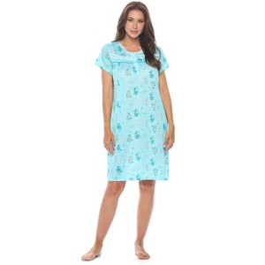 Casual Nights Women's Super Soft Yummy Nightshirt, Short Sleeve Nightgown, Night Dress with Fun Prints & Patterns - 1 of 4