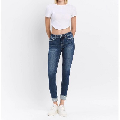 Women's Mid Rise Cuffed Skinny Jeans - LOVERVET