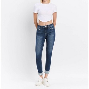 Women's Mid Rise Cuffed Skinny Jeans - LOVERVET - 1 of 3