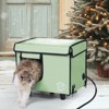 VEVOR Elevated Heated Cat House, Cuboid Kitty Shelter with Adjustable Temperature and Timer, 900D Oxford Cloth Foldable Cat Shelter, Green (Small) - 2 of 4
