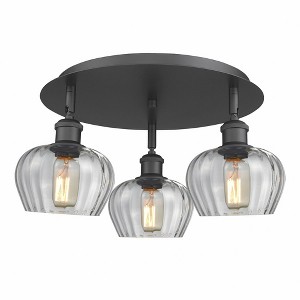 Fenton - 3 Light Flush Mount In Art Deco Style-8 Inches Tall and 18.25 Inches Wide - 1 of 1