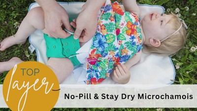 Navy and White Waterproof Microchamois Changing Pad