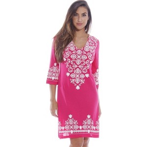 Just Love Womens 3/4 Sleeve Swimsuit Cover Up Casual Tunic Resort Wear - 1 of 3