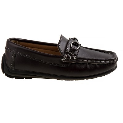 2 Youth JOSMO Boys' Metal Accent Loafer Shoes Black 