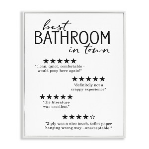 Stupell Industries Best Bathroom Five Star Reviews Funny Bath Phrases, 14" x 11" - 1 of 4