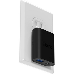 iHome USB C Charger: AC Pro 20W Multiport USB Charger (1 USB-C Port, 1 USB-A Port), Flat USB C Charger Block - 1 of 4