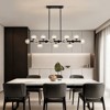 Ludomide 16 Lights Black Dining Room Chandelier Post Modern Mid Century Chandelier Linear Pendant Lighting Fixture for Island L47.8" - 2 of 4