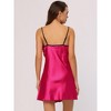 cheibear Women's Summer Satin Cami Mini Spaghetti Lingerie Nightdress - 3 of 4