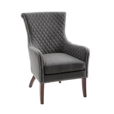 NicBex Polyester Accent Chair,Upholstered Living Room Chairs with High Quilted Back and Studs Lining the Arms,Accent Chairs for Living Room