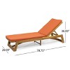 Christopher Knight Home Paul Outdoor Acacia Wood Adjustable Chaise Lounge with Cushion - 3 of 4