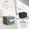 Itopfox Foldable Storage Ottoman with Thick Foam Padded Seat, Foot Rest Stool in Linen Fabric, 43L Storage Bench for Bedroom Living Room, Dark Gray - 3 of 4